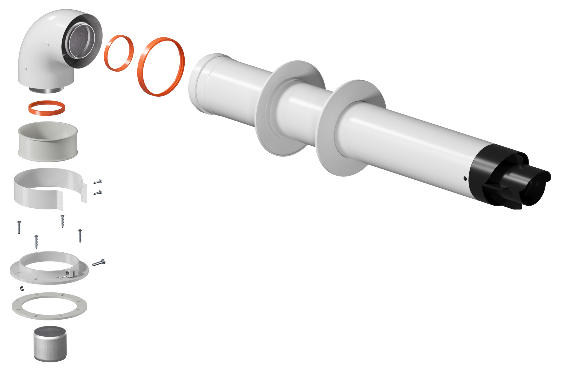 Комплект дымохода СТАНДАРТ УНИВЕРСАЛ D60/100 L900 мм (рабочая длина 700мм) (кроме Immergas) KRATS