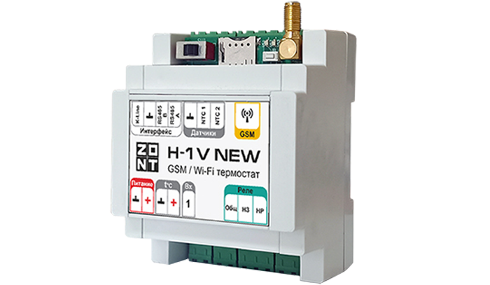 Термостат ZONT H-1V NEW / Wi-Fi и GSM на DIN-рейку
