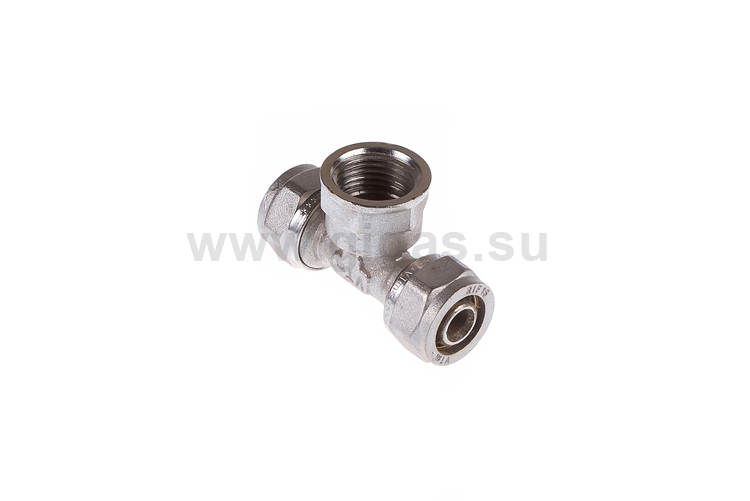 Тройник обжимной с переходом на вн. р. 16х1/2" (уп.10/120) Valtec