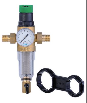 Фильтр с редуктором и манометром 1/2" для ХВС, латунь, ViEiR (10/1шт)