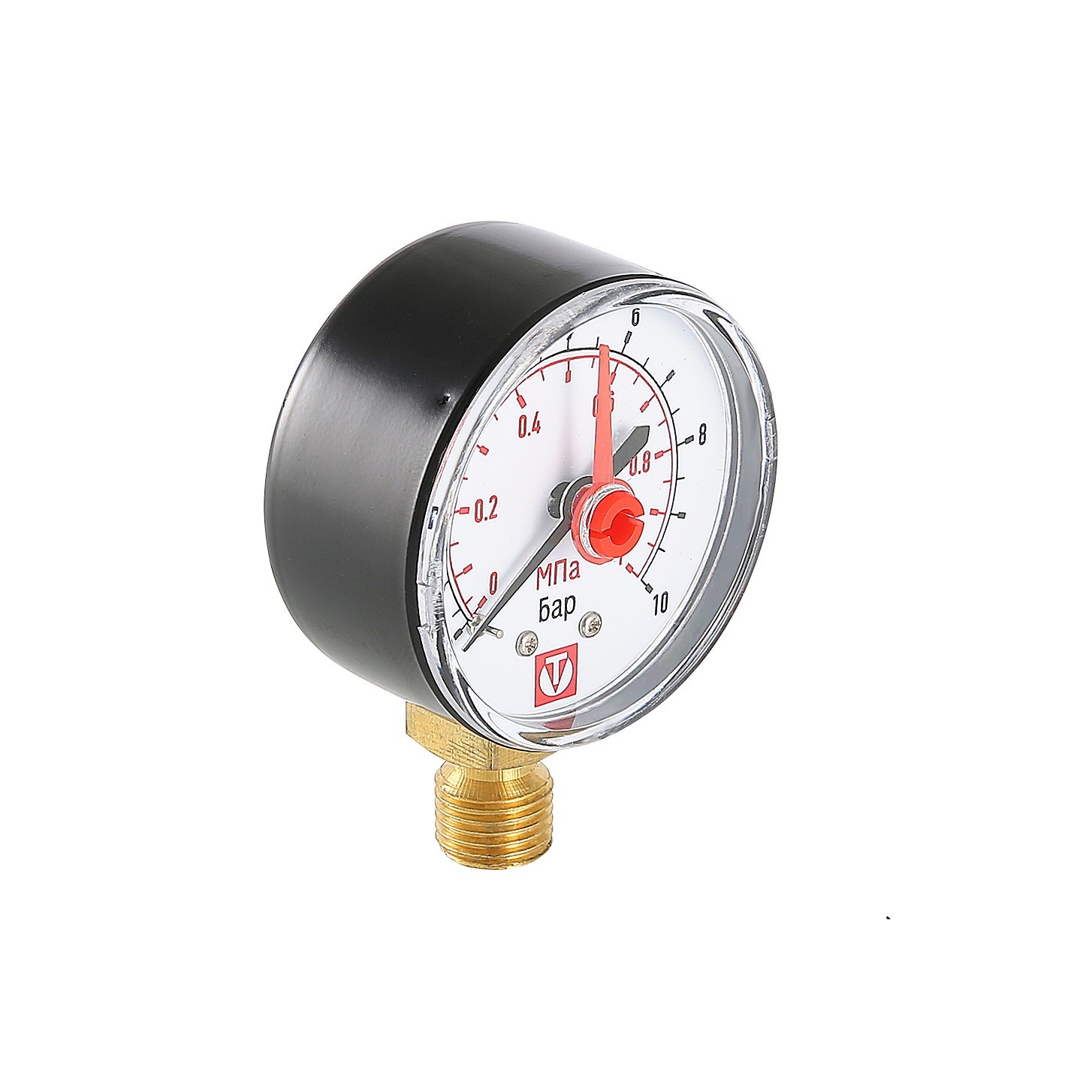 Манометр с нижним подключением 50 мм, 1/4", 0-10 бар (для  самоочищающегося фильтра)