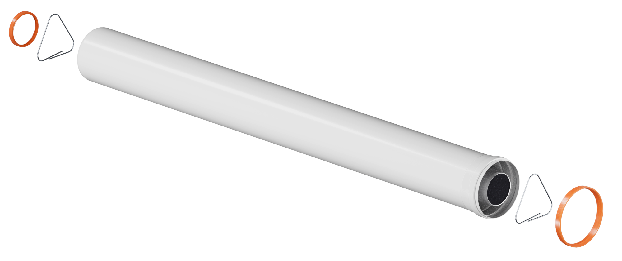 Удлинитель дымохода коаксиальный D60/100 L1000 KRATS (15 шт/уп) 