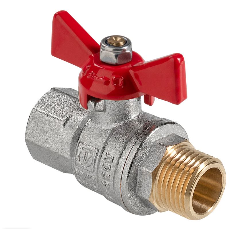 Кран шаровой 3/4" ВН-НР бабочка ГОСТ VALTEC