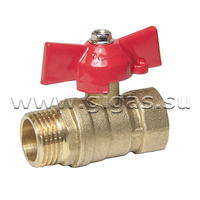 Кран шаровой 3/4" ВН-НР бабочка ОПТИМА (100/10 шт/уп)