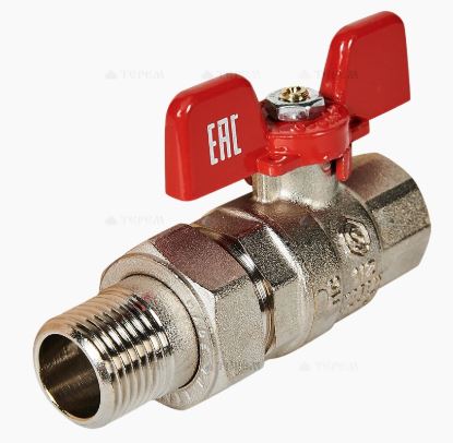 Кран шаровой с американкой 1/2'' ВН-НР бабочка STOUT (EPDM)