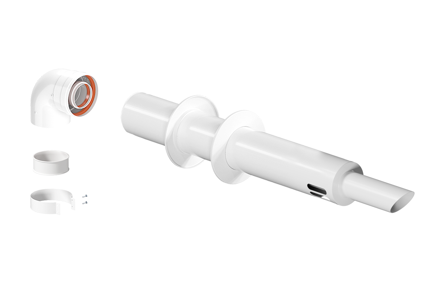 Комплект дымохода АНТИЛЕД 60/100 L1000мм(раб.длина) (Baxi (кроме ECO Nova),Haier, Mizudo)+хомут (труба режется) 