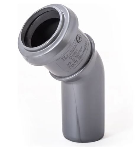 Отвод ПП D 032*87º Серый Lammin (420шт/упак)