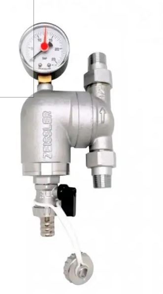 Фильтр с поворотным соединением, с манометром, присоединение - американки 1/2