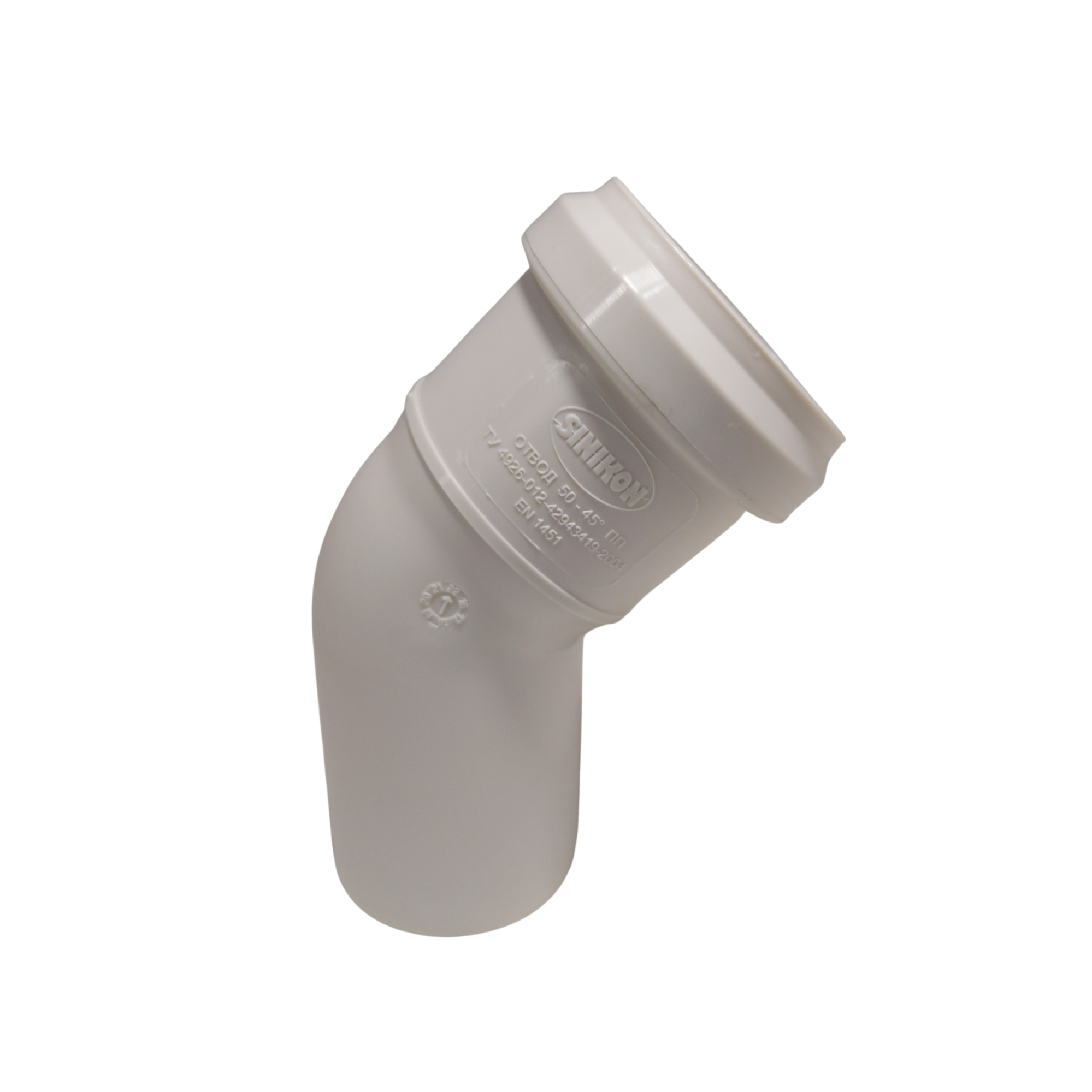 Отвод ПП D 050*45º СИНИКОН Белая Комфорт (40шт/упак)