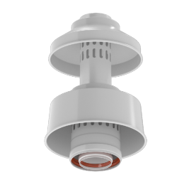 Оголовок с ветрозащитой D 60/100 белый KRATS