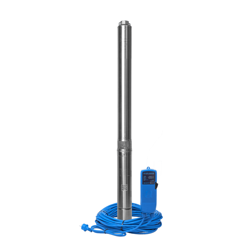 Насос скважинный ASP1E-75-75(P) (встр.конд., каб.50м) Мощ. P1= 920 Вт, Макс.нап. = 85 м, Макс.расх 50л Aquario