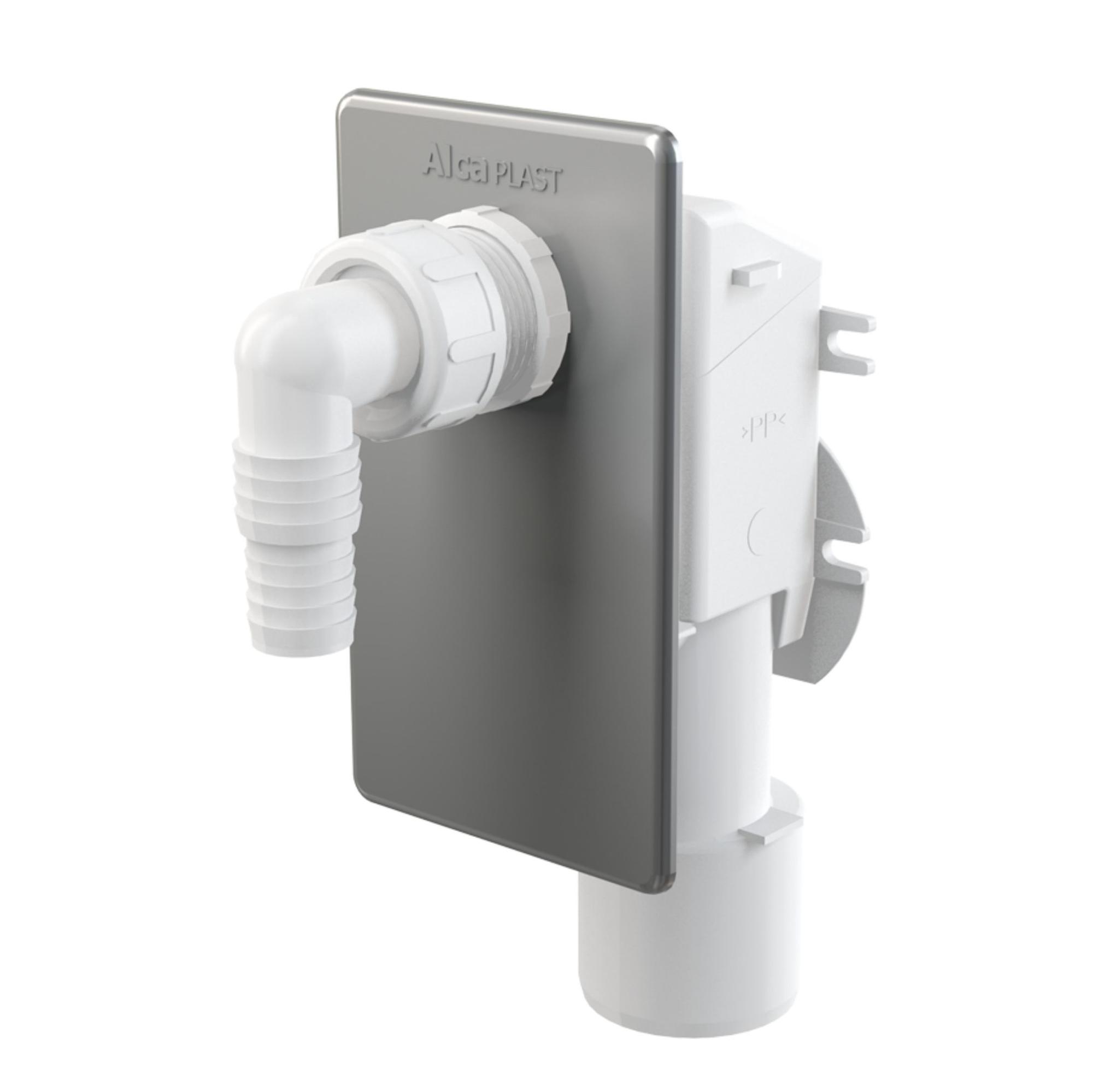 Сифон для стиральной машины под штукатурку хромированный, APS3 AlcaPlast