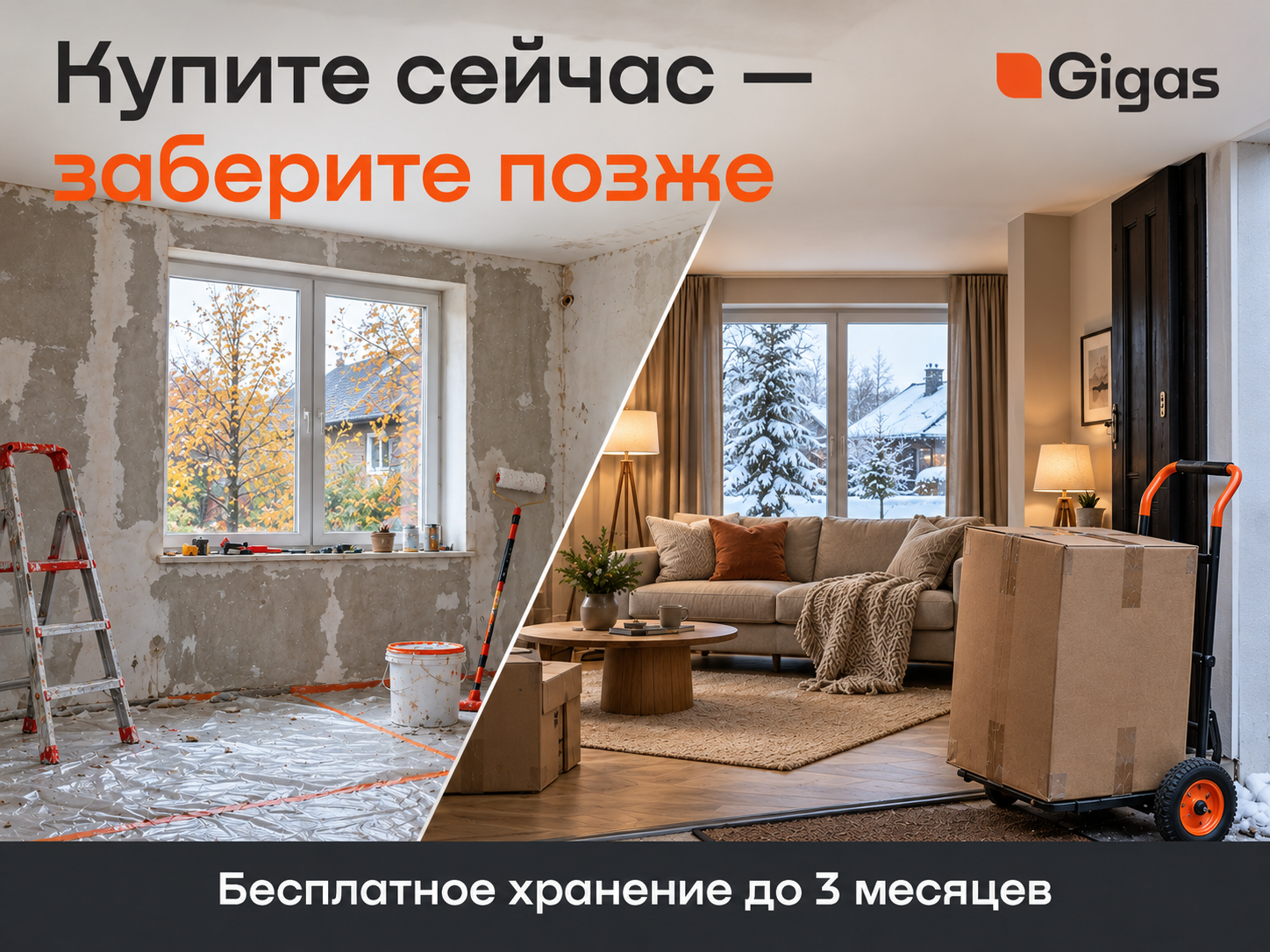 Купите сейчас — заберите к монтажу: заморозка цен и бесплатное хранение в GiGas