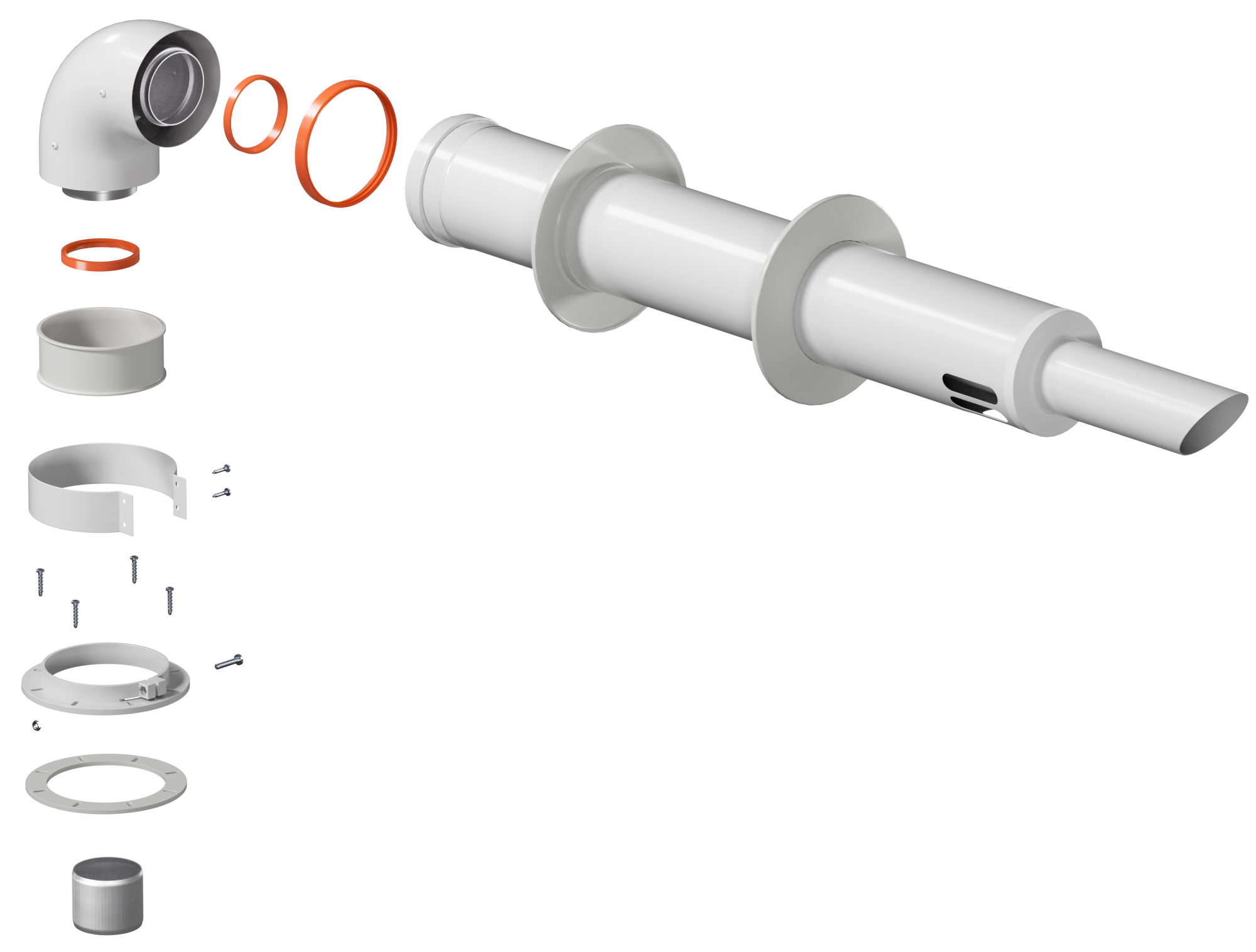 Комплект дымохода АНТИЛЕД универсальный D60/100 L1220 мм (рабочая длина 1000мм) (кроме Immergas)косой стальной наконечник KRATS