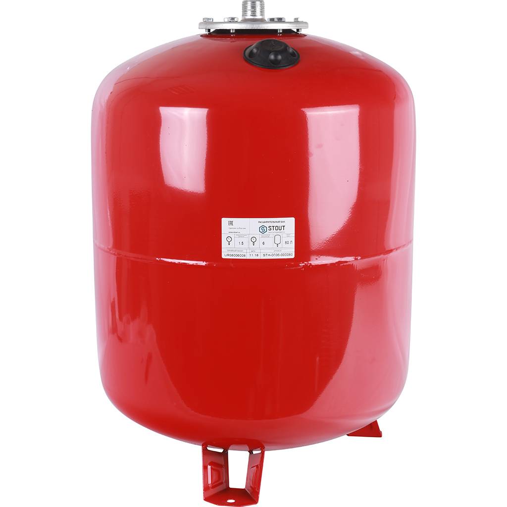 Расширительный бак 80 л, 1" красный STOUT