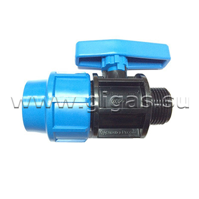 Кран шаровый ПНД 32х1'' НР Джилекс ( уп 10)