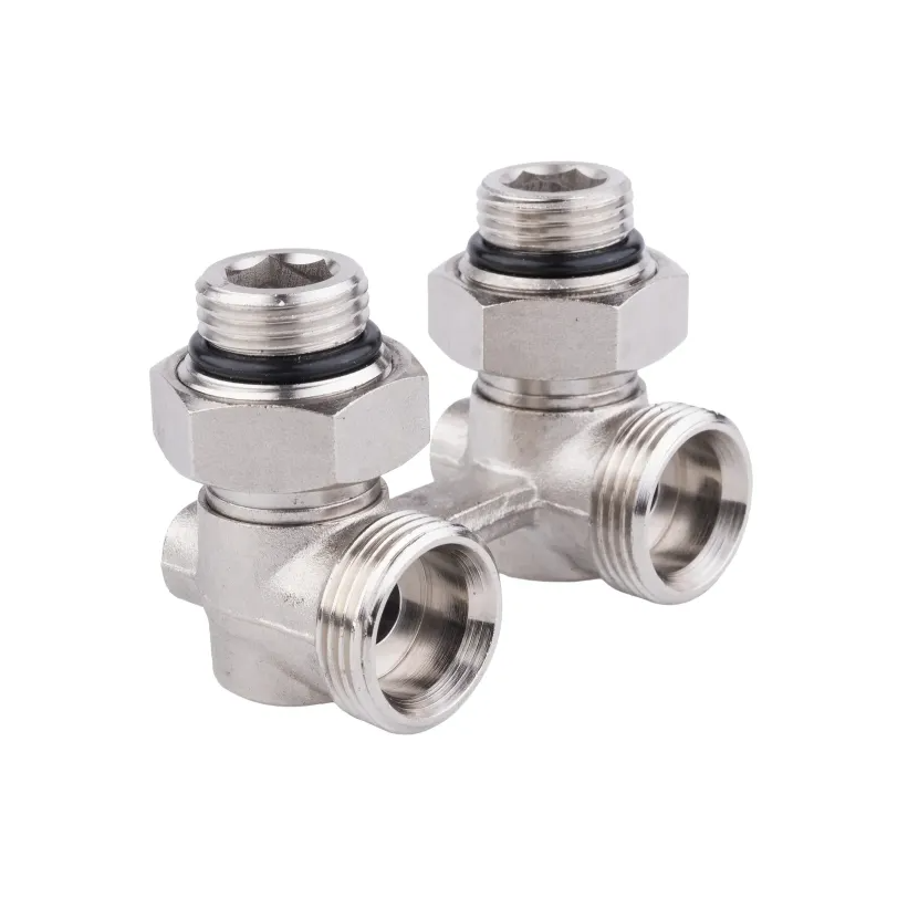 Узел нижнего подключения для радиатора угловой 1/2" х 3/4" EK шаровый AQUALINK