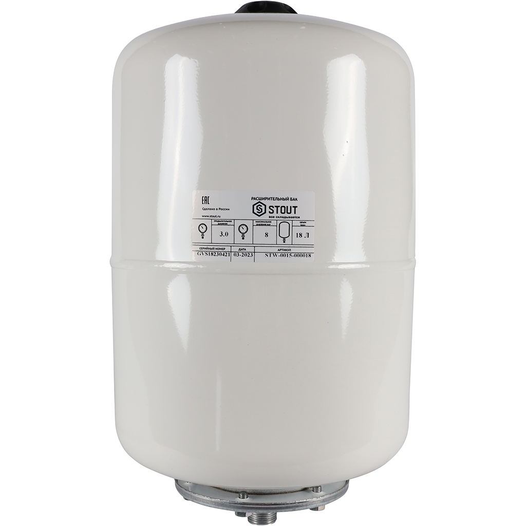 Расширительный бак 18 л, 3/4" белый STOUT