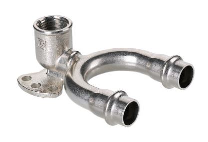 Водорозетка проходная нержавеющая сталь 15x1/2" ВН, Valtec