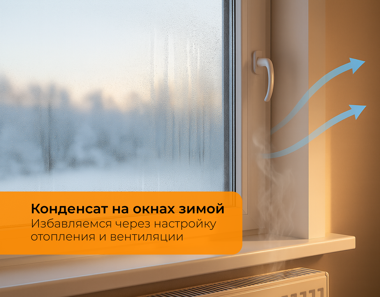 Конденсат на окнах зимой: как избавиться от сырости в доме через настройку отопления и вентиляции