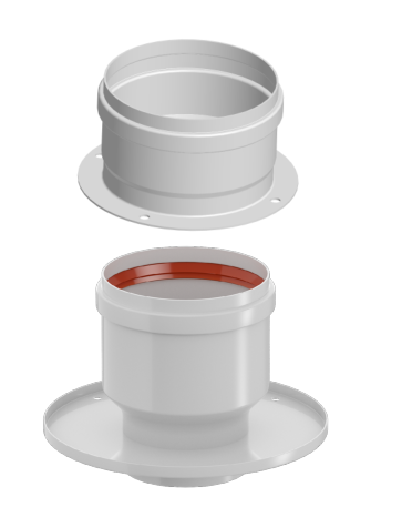 Комплект адаптеров (воздуховод + газоход) для перехода на двухтрубную систему80/80 (Navien E/S/C) KRATS