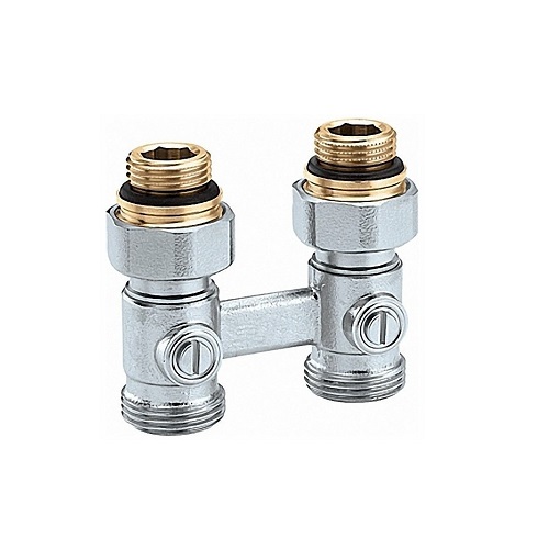 Узел нижнего подключения для радиатора прямой 1/2" х 3/4" EK шаровый ТИМ