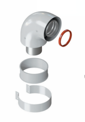 Отвод промежуточный D60/100 угол 90гр раструбный (наружный диаметр мама/папа) KRATS