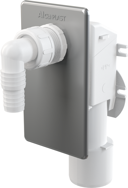 Сифон для стиральной машины под штукатурку хромированный, APS3 AlcaPlast