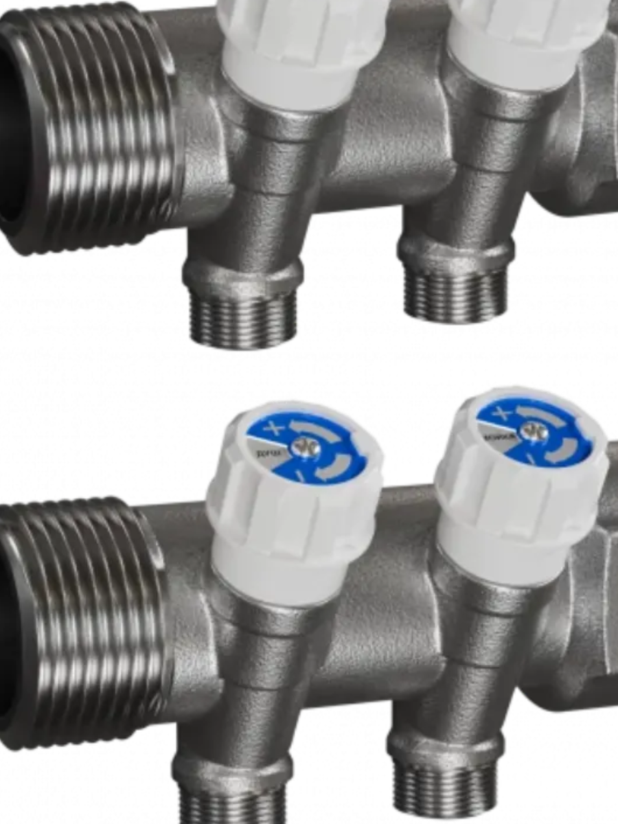 Коллектор с регул. вентилями, 1х2вых.1/2" нар. Sibio (XF25415 (2))