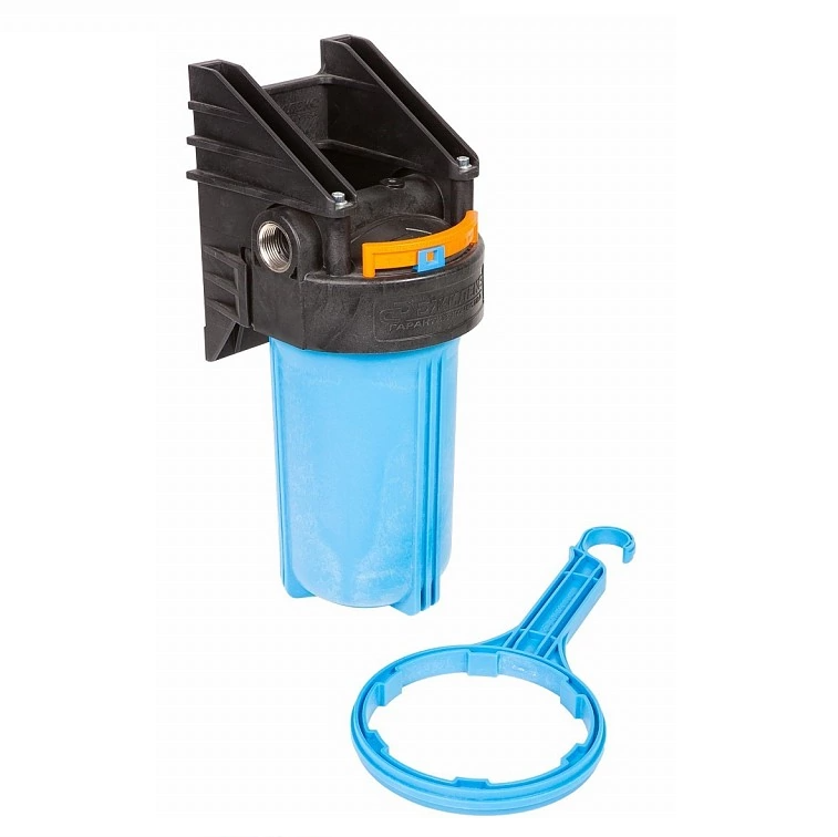 Колба ВВ 10" Синяя, со сливным штуцером 1 М 10 Джилекс