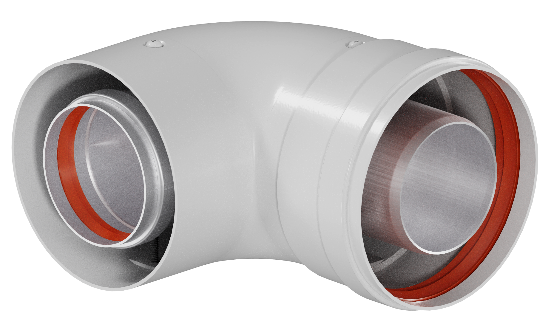 Отвод промежуточный D60/100 угол 90гр раструбный (наружный диаметр мама/папа) KRATS