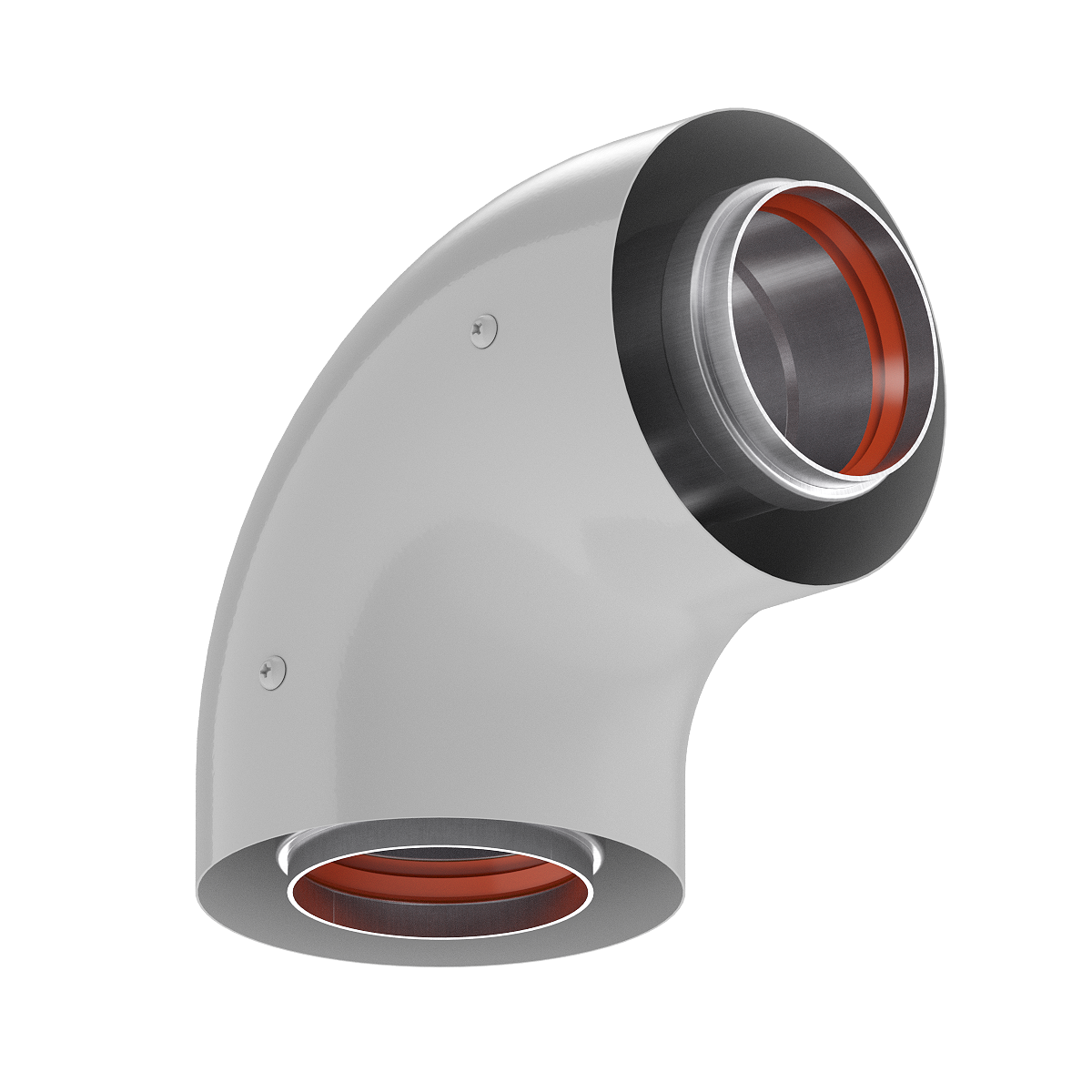 Отвод коаксиальный D60/100 угол 90гр. универсальный (без комплектующих) KRATS 