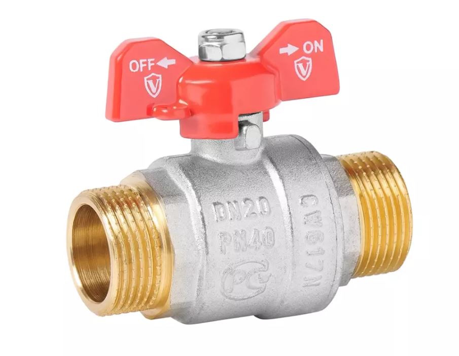 Кран шаровой 1/2'' НР-НР бабочка ViEiR