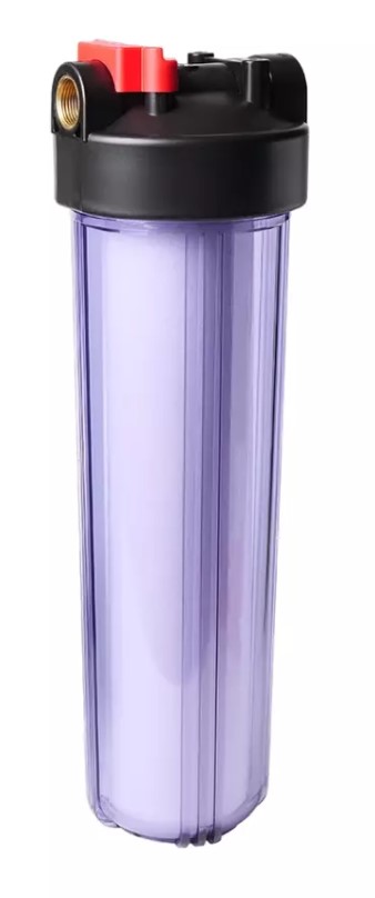 Колба ВВ 20" Прозрачная, подкл.-1", в комплекте: картридж, ключ, саморезы, кронштейн Аквастиль Vieir