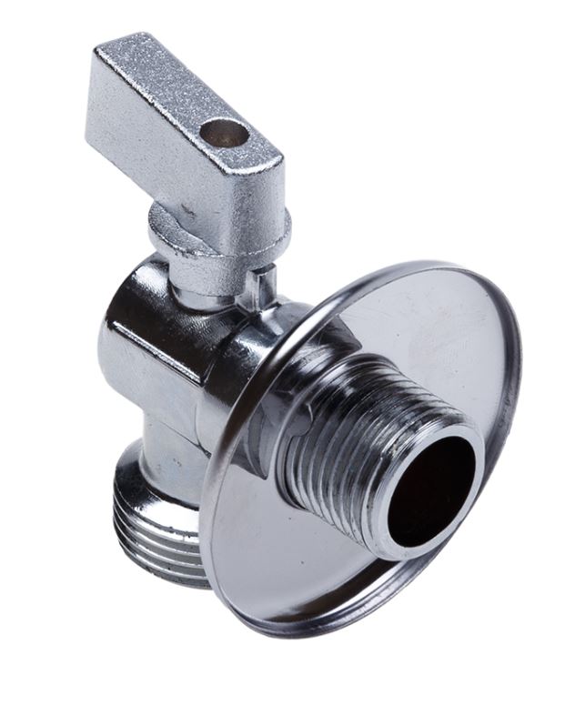 Кран шаровой для подключения сантехнических приборов 1/2"х1/2" НР-НР, хром AQUALINK