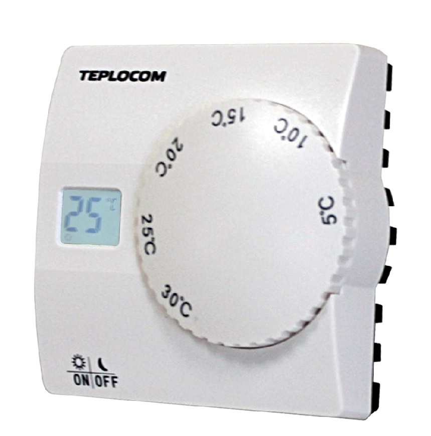 Термостат комнатный Teplocom TS-2АА/8А,проводной, реле 250В,8А