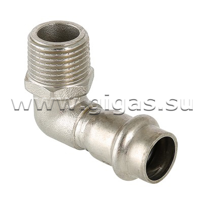Угольник - пресс нерж. сталь с нар. р. 22 х 3/4'' (уп.5/80)