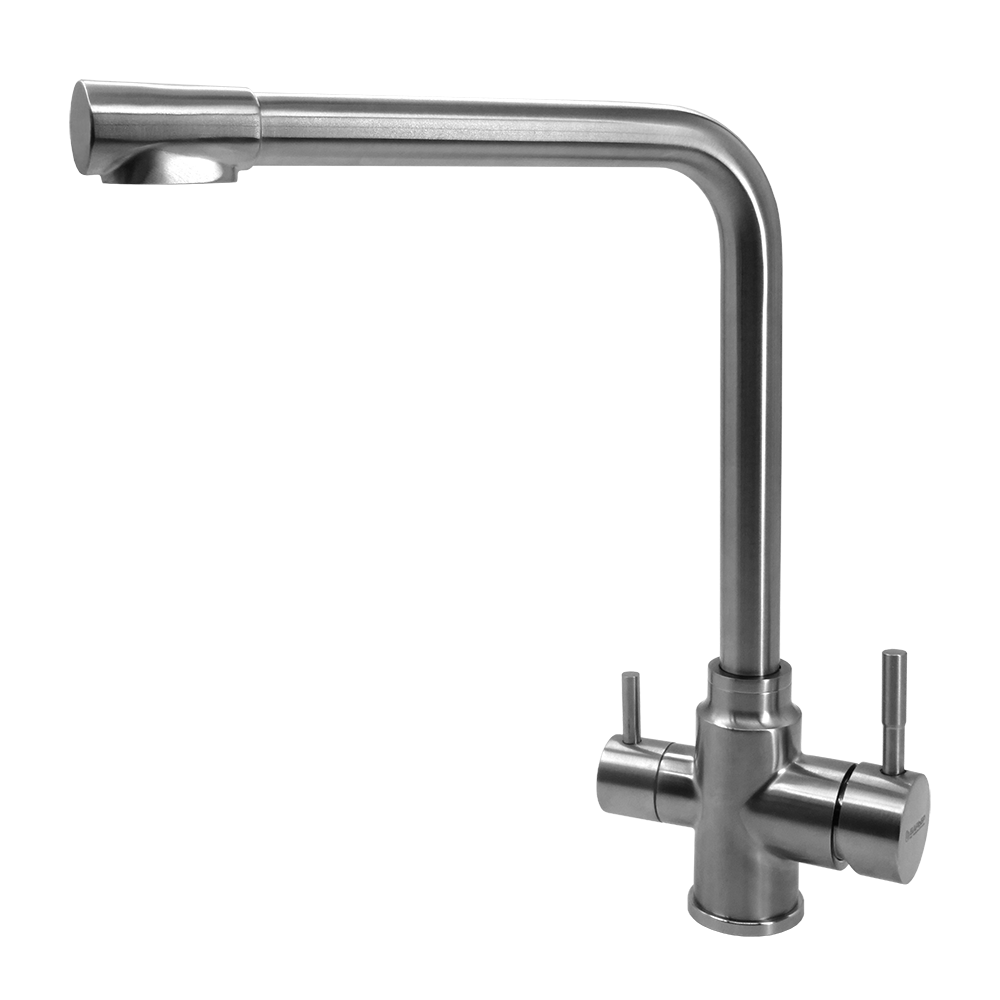 Смеситель для кухни с краном для питьевой воды SAFE-03SN (сатиновый никель) Барьер