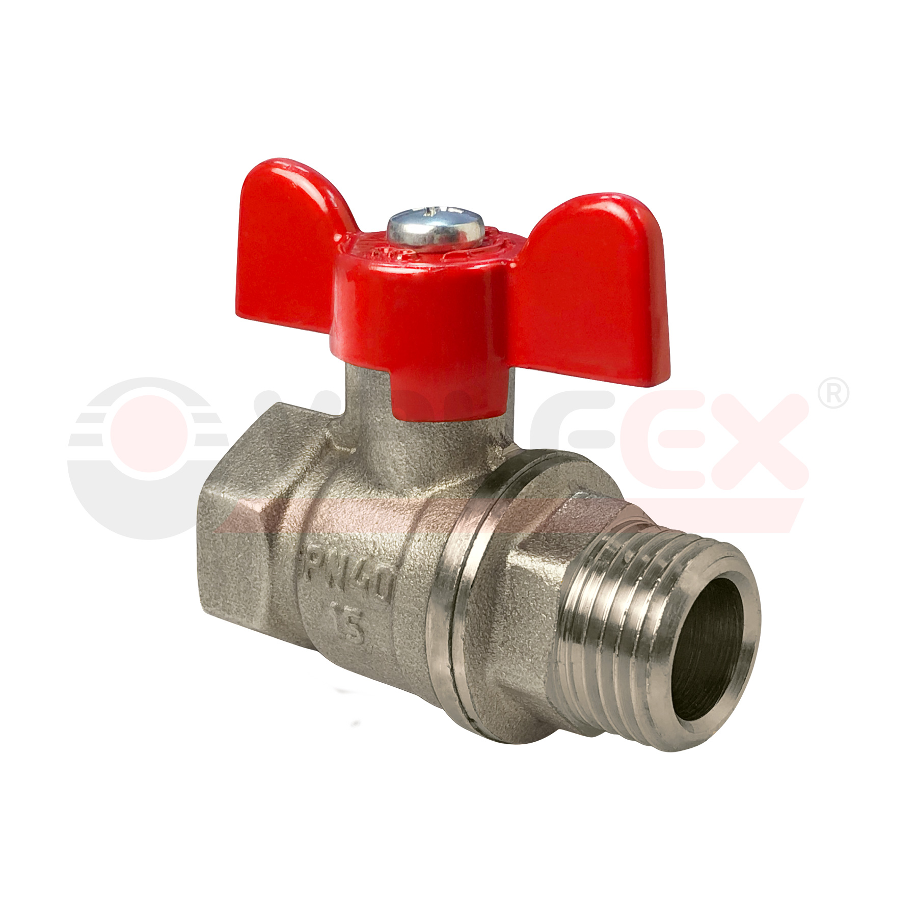 Кран шаровой 1/2'' ВН-НР бабочка VALFEX