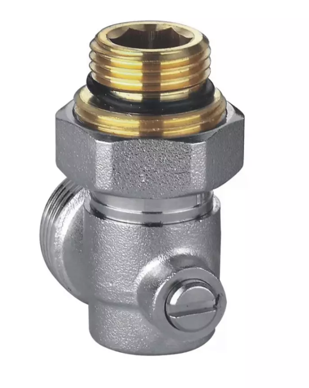 Узел нижнего подключения для радиатора раздельный угловой 1/2" х 3/4" EK шаровый ViEiR (48/4)