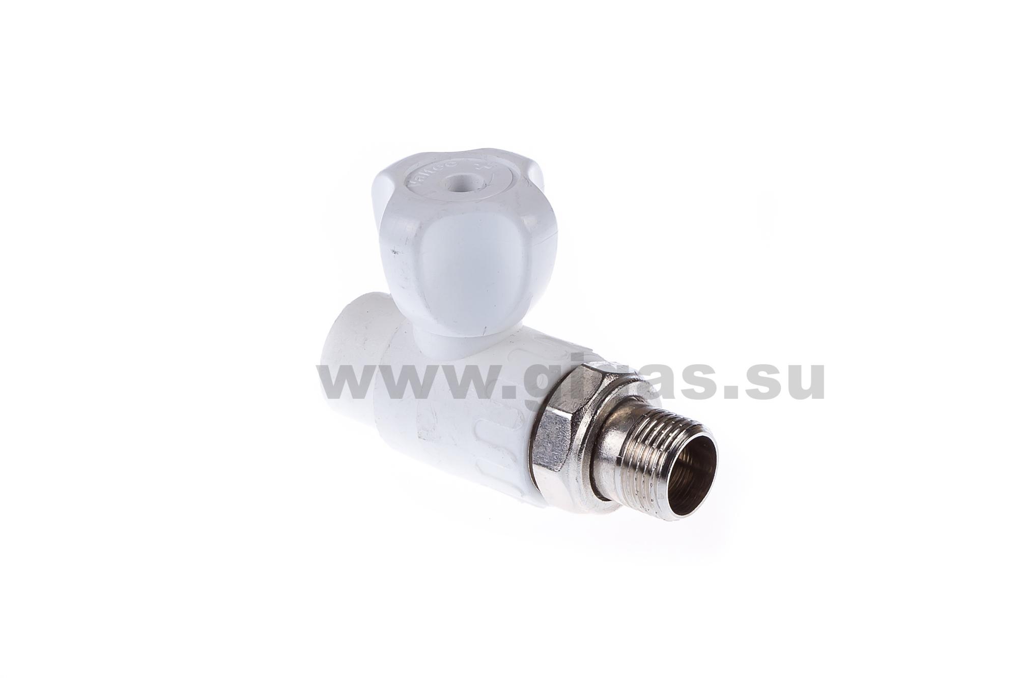 Кран шаровой PPR для радиатора прямой D25 3/4" HP РВК (20шт/уп)