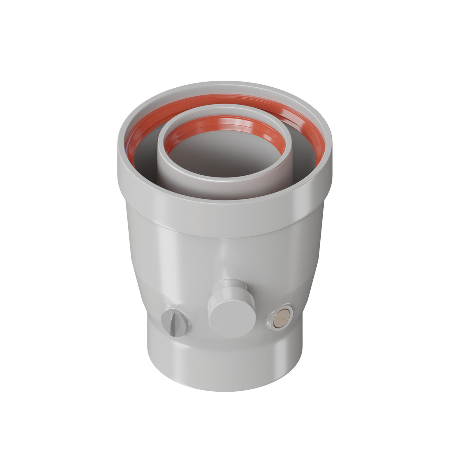 Переход с D60/100 на D80/125 с конденсатоотводом и инспекцией KRATS(К)