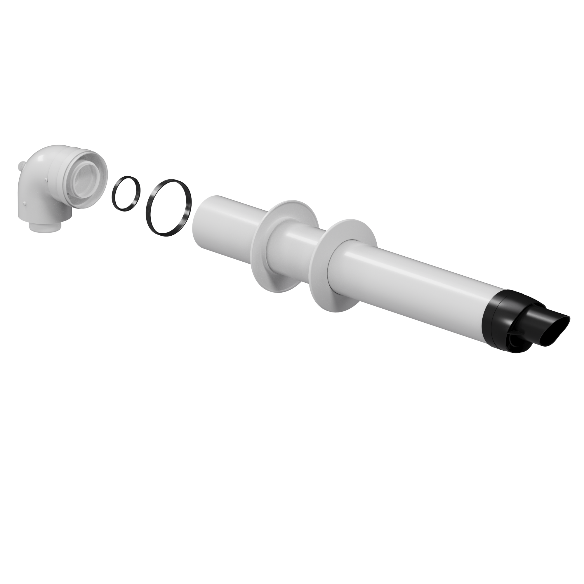 Комплект дымохода для конденсационных котлов D60/100 L994 мм (рабочая длина 682мм) универсальный (кроме Immergas) KRATS