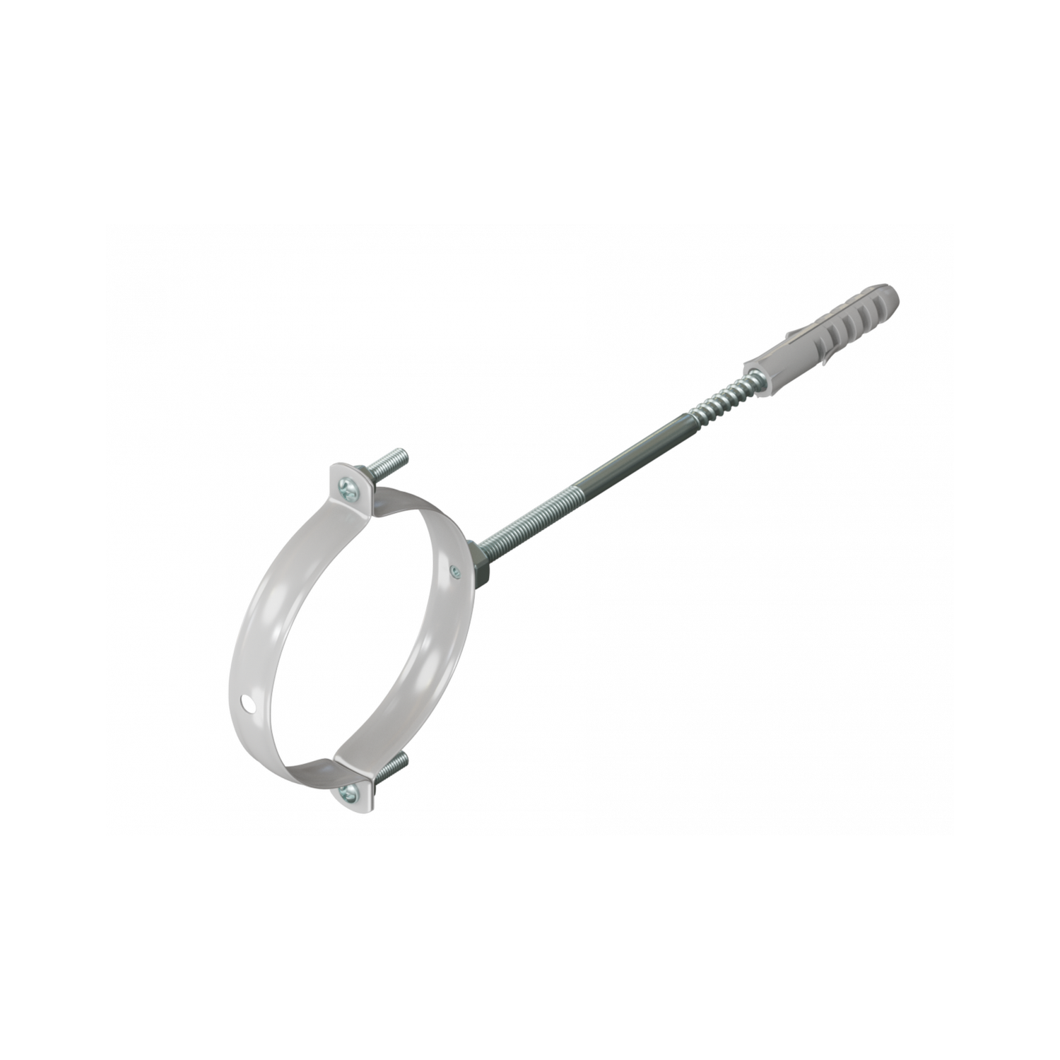 Крепление к стене D80 белое металлическое (вод.хомут) KRATS