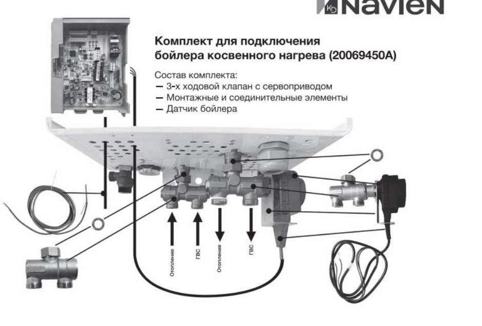 Комплект для подключения бойлера для электрических котлов Navien серии EQB