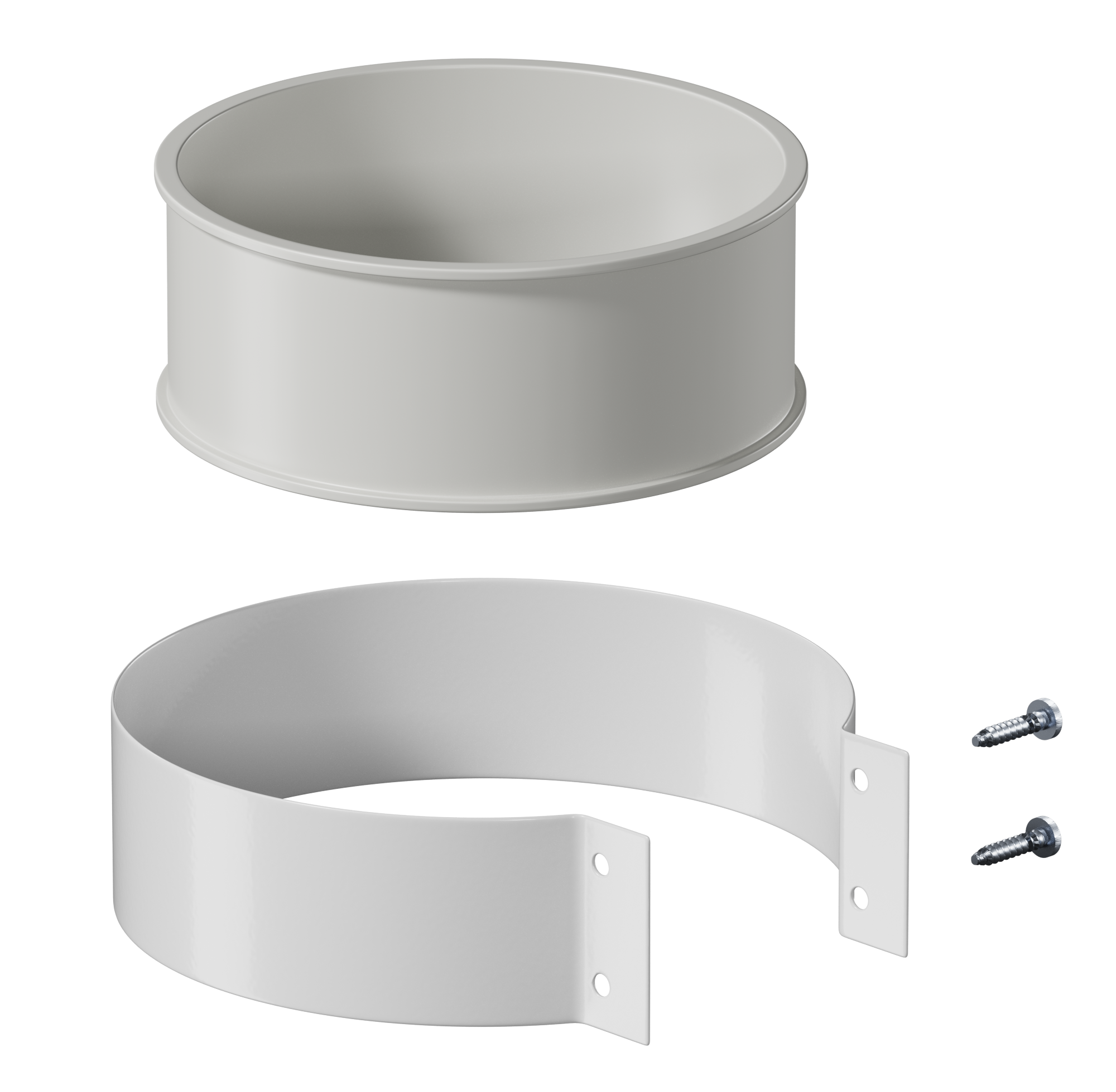 Хомут комплект D100 (резиновый хомут, хомут стальн. гнутый, саморезы острые 2 шт.) KRATS