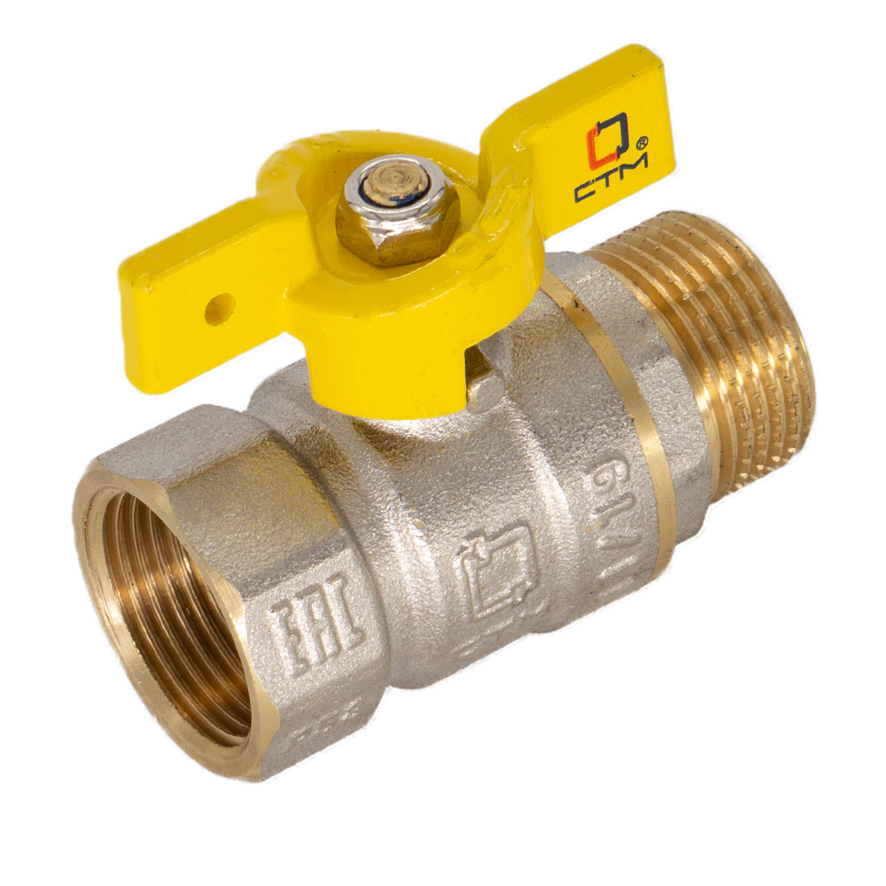 Кран шар. для газа 1/2" (15") г/ш бабочка CTM ГАЗ (упак.25шт.)