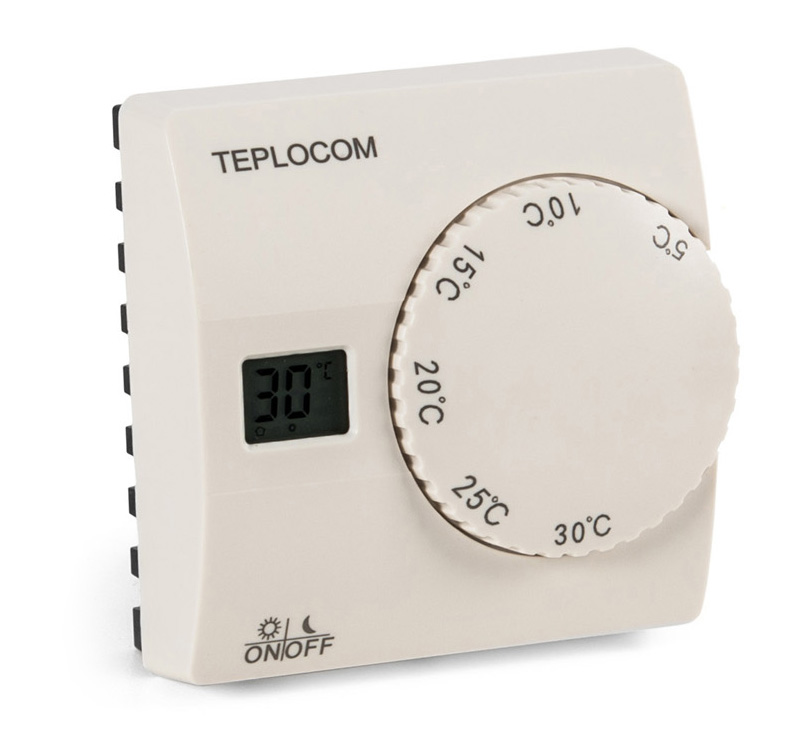 Термостат комнатный Teplocom TS-2АА/8А,проводной, реле 250В,8А