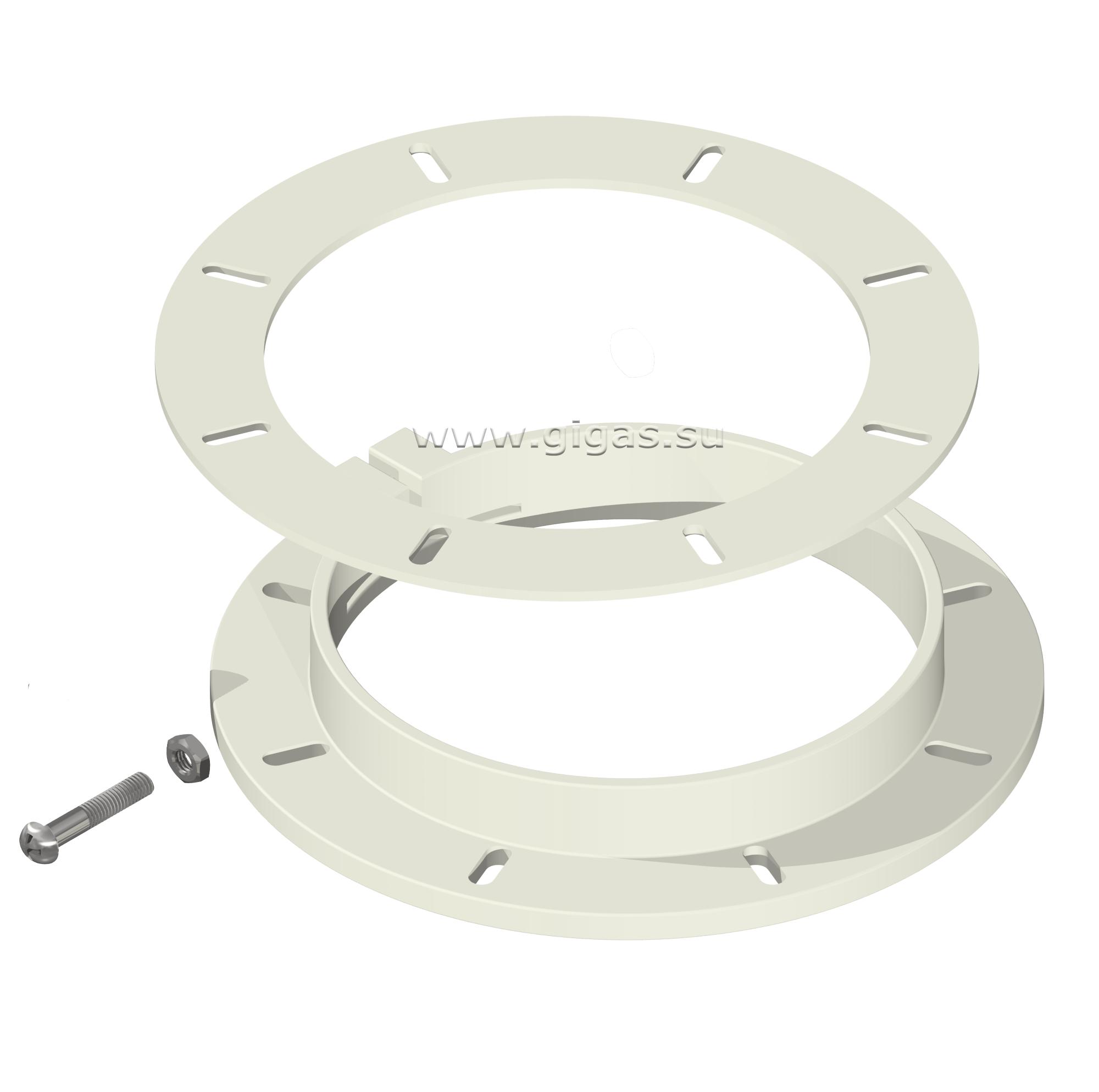 Фланец комплект D100 (Фланец стальн, болт, прокладка, саморез острый 4 шт.) KRATS