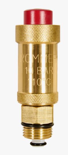 Воздухоотводчик автоматический с отсекающим клапаном 1/2" прямой ROMMER